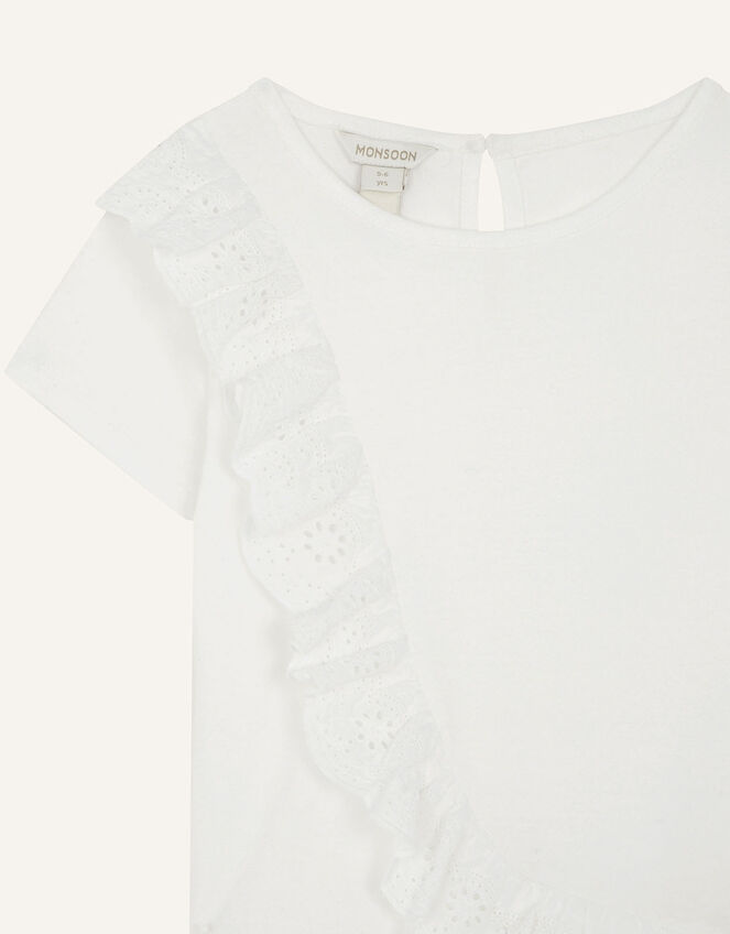 Broderie Frill Top, Ivory (IVORY), large