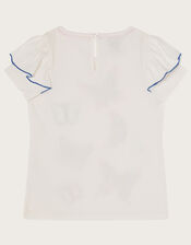 Sequin Embellished Butterfly Top , Ivory (IVORY), large