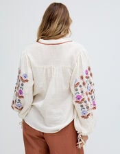 Raffya Dina Embroidered Blouse, Cream (CREAM), large