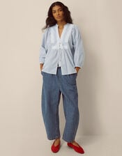 Callie Stripe Blouse, Blue (BLUE), large