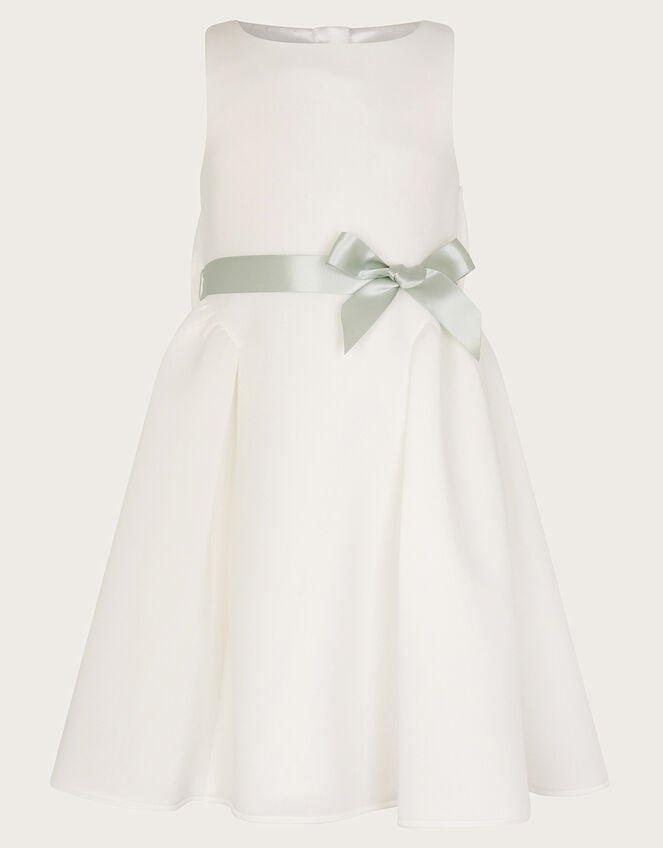 Molly Scuba Bow Bridesmaid Dress, Ivory (IVORY), large