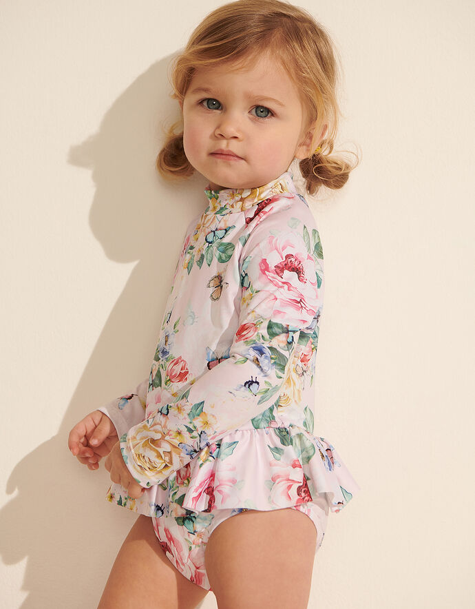 Baby Floral Sunsafe Swimsuit Pink