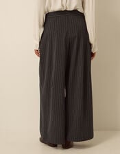 Ambar Pinstripe Wide Leg Trousers, Grey (CHARCOAL), large