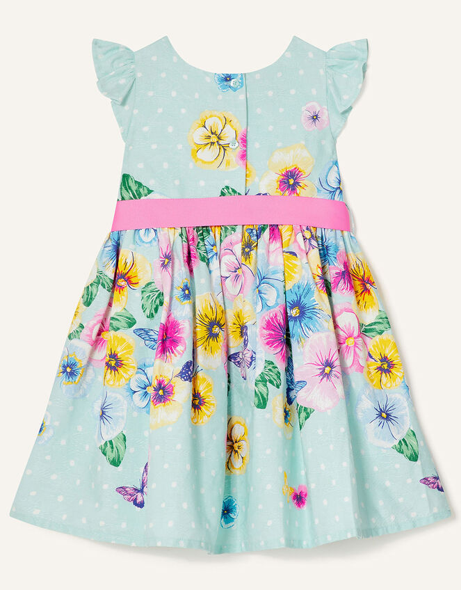Baby Floral Jacquard Dress , Blue (AQUA), large