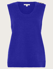 Nora Scoop Neck Knitted Vest, Blue (COBALT), large