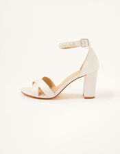 High Heeled Beaded Strap Bridal Sandals, Ivory (IVORY), large