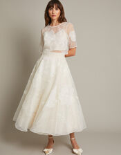 Rosie Lace Floral Bridal Top, Ivory (IVORY), large