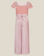 Quinn Velvet Pleated Jumpsuit, Pink (PINK), large