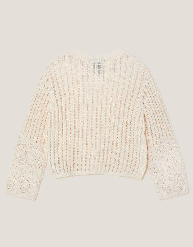 Cropped Knit Jumper, Ivory (IVORY), large