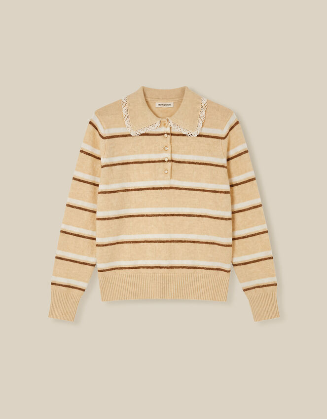 Sutton Stripe Jumper, Yellow (BUTTER YELLOW), large