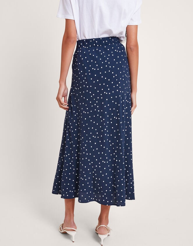 Shiloh Spot Bias Skirt, Blue (NAVY), large