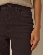 Julia Cropped Cigarette Jeans, Black (BLACK), large