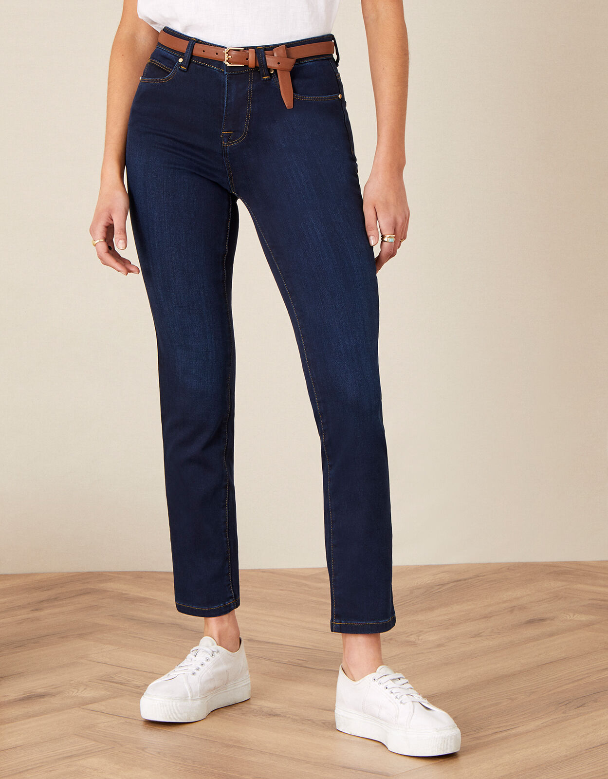 Azura Premium Regular Jeans with Sustainable Fabric Blue Trousers Leggings Monsoon Global