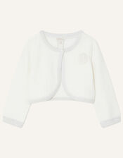 Baby Mesh Pom-Pom Bolero, Ivory (IVORY), large