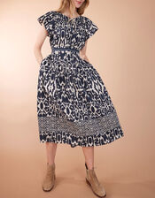 East Brenda Print Midi Dress, Blue (BLUE), large