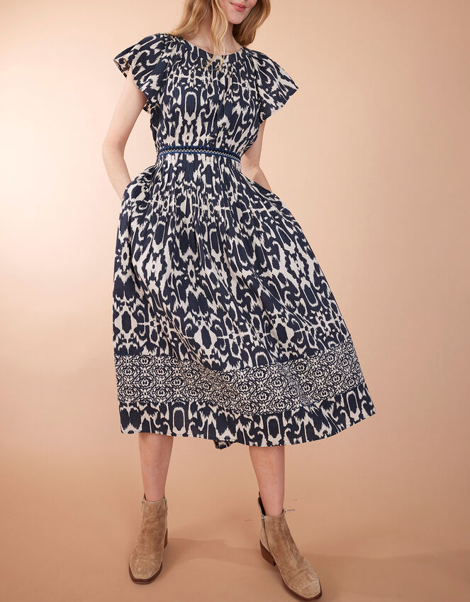 East Brenda Print Midi Dress, Blue (BLUE), large