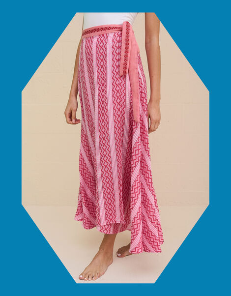 Pitusa Zig Zag Midi Wrap Skirt, , large
