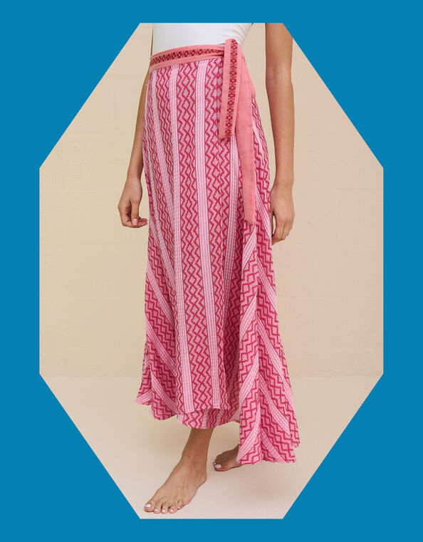 Pitusa Zig Zag Midi Wrap Skirt, , large