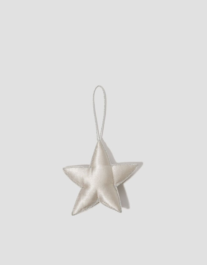 Embellished Star Christmas Tree Decoration, Silver (SILVER), large