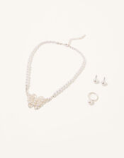 Pearly Butterfly Jewellery Set, , large