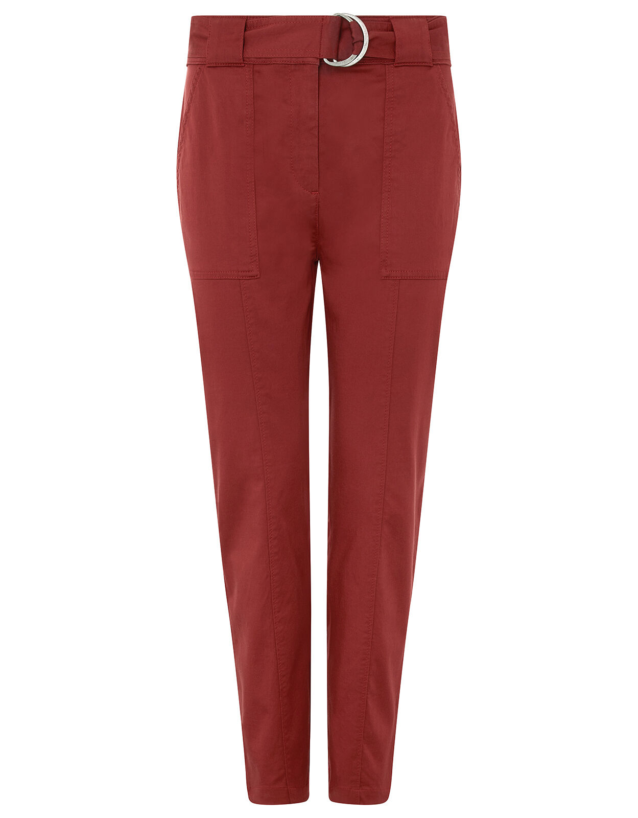 Red tapered trousers clearance