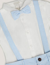 Theo 3-Piece Stripe Short Suit with Braces, Blue (BLUE), large