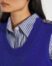 Nora Scoop Neck Knitted Vest, Blue (COBALT), large