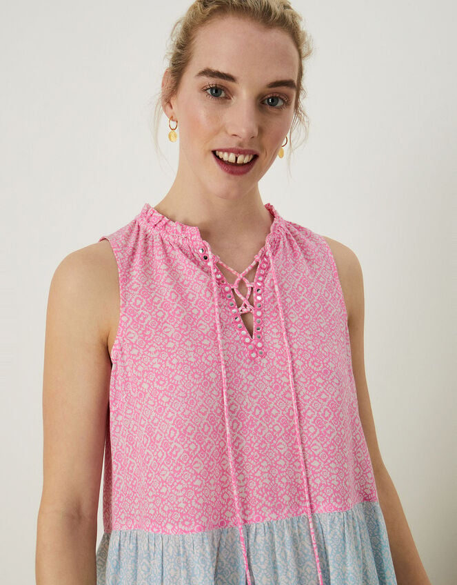 Cali Tiered Short Dress, Pink (PINK), large