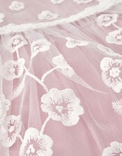 Pansy Embroidered Tulle Dress, Pink (PINK), large