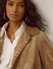 Sofia Faux Suede Jacket, Ivory (BLONDE), large