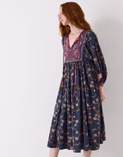 East Elenie Embroidered Midi Dress, Black (BLACK), large