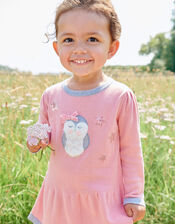 Baby Owl Knit Dress, Pink (PINK), large