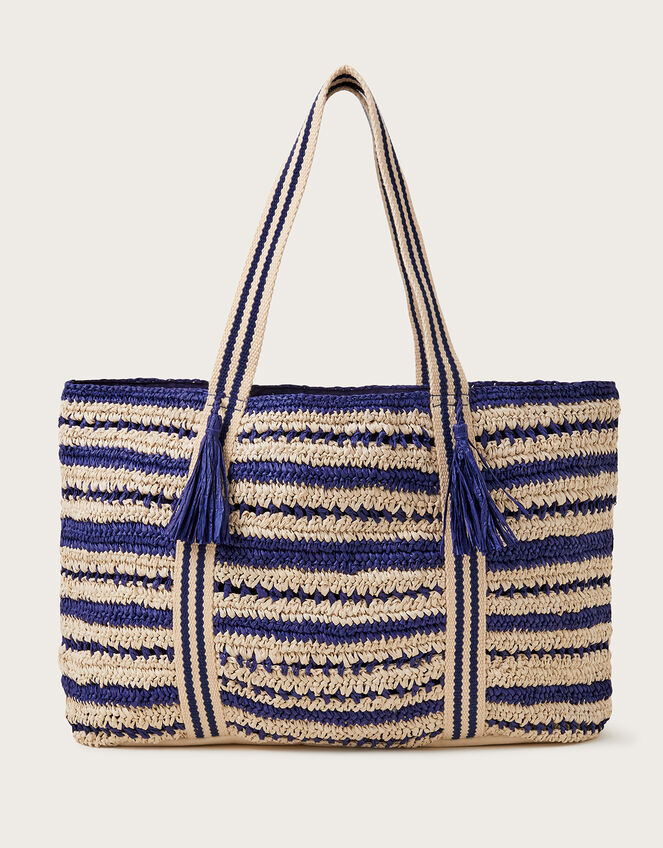 Peter Stripe Straw Bag, , large