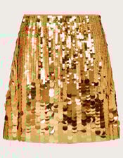 Shonda Sequin Mini Skirt, Gold (GOLD), large