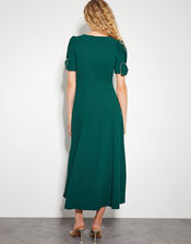Belle Bow Sleeve Midi Dress, Green (GREEN), large