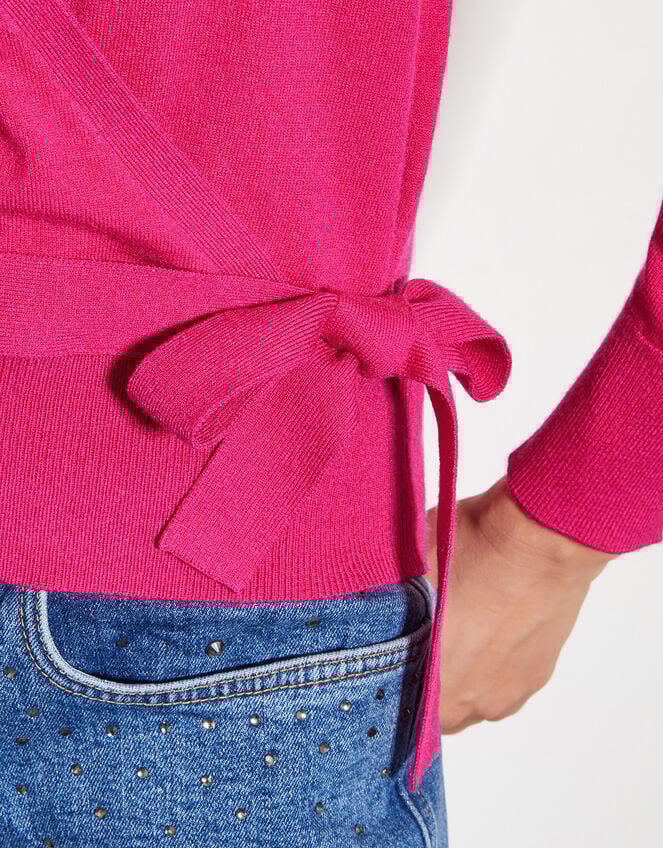Riley Wrap Jumper, Pink (BRIGHT PINK), large