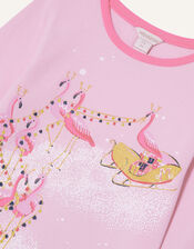 Festive Flamingo Pyjama Set, Pink (PINK), large