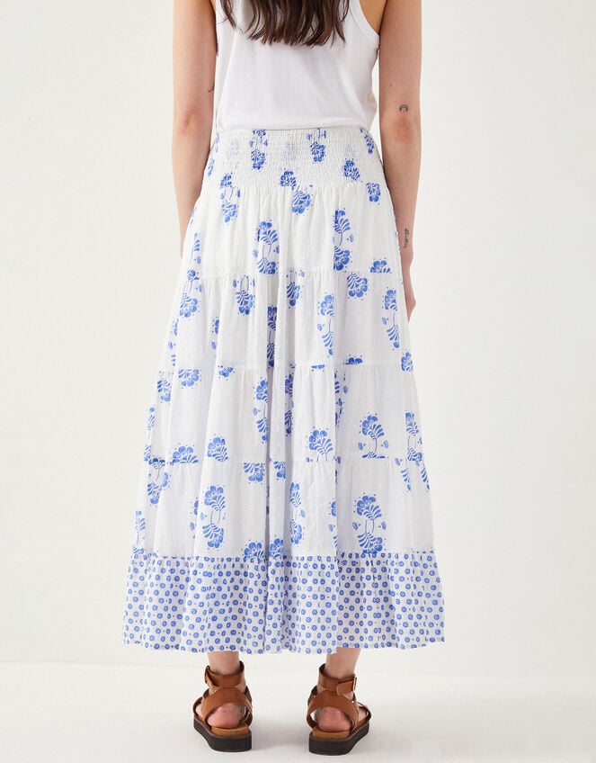 East Amber Hand-Screen Printed Midi Skirt, Ivory (IVORY), large