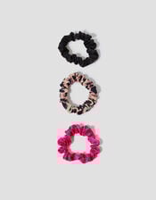 3-Pack Small Mix Hair Scrunchies, Brown (BROWN), large