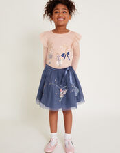 Embellished Ballerina Mesh Skirt, Blue (BLUE), large