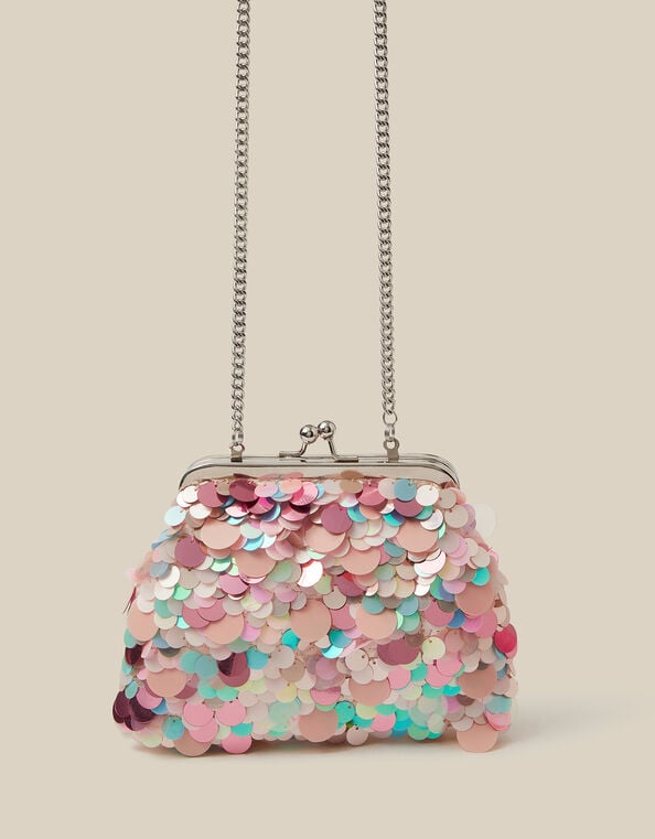 Sequin Clip Frame Bag, , large