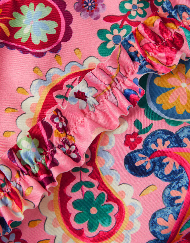 Paisley Print Frill Bikini Set, Pink (PINK), large