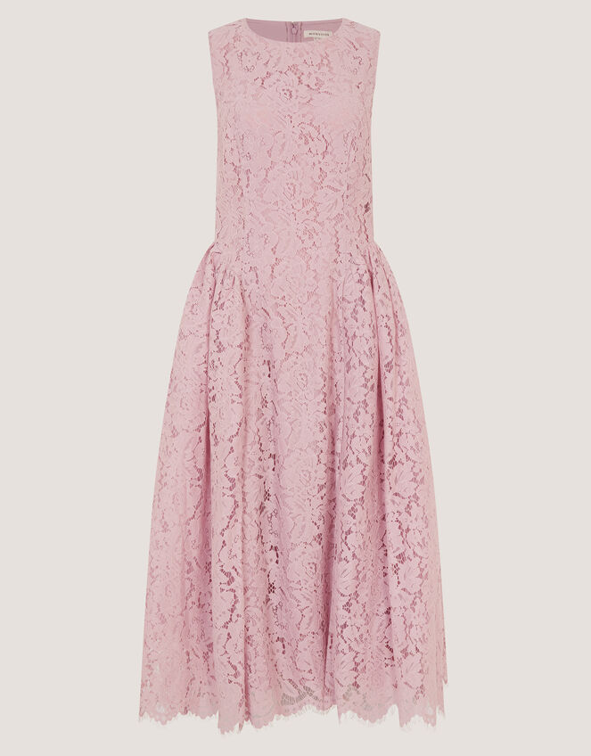 Lydia Sleeveless Lace Midi Dress, Pink (PINK), large