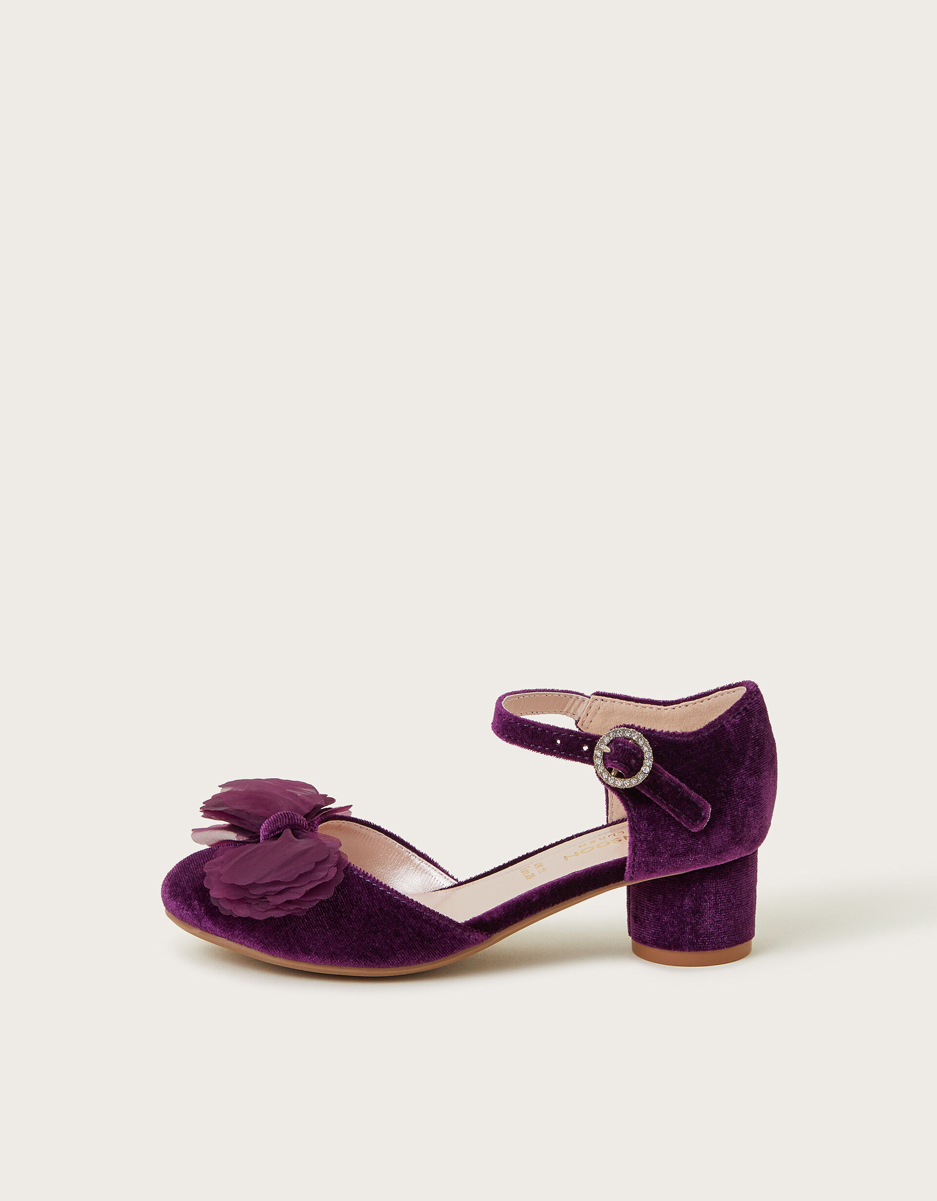 Cancan Velvet Two Part Heels Purple Shoes Monsoon US