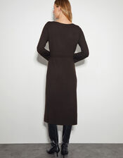 Ciara Button Midi Jumper Dress, Brown (CHOCOLATE), large