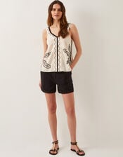 Hope Leaf Embroidered Cami Top, Natural (NATURAL), large
