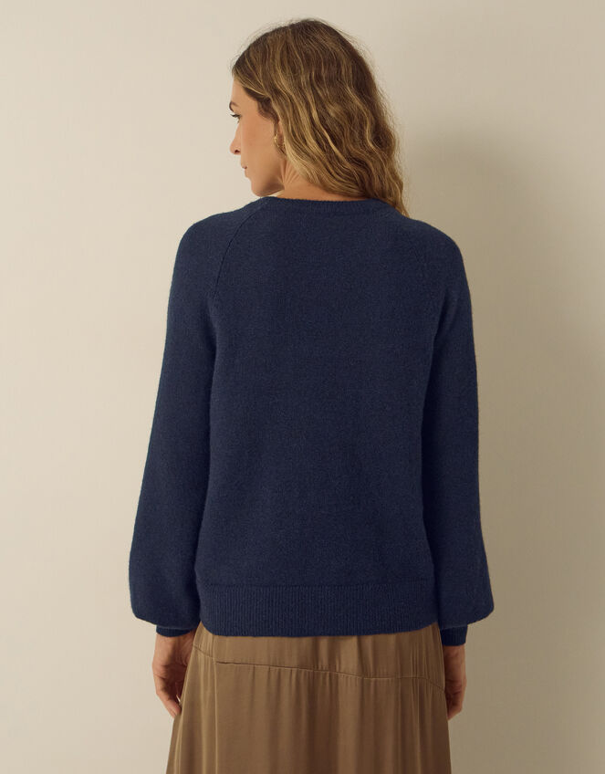 Sian Swan Crew Neck Jumper, Blue (NAVY), large