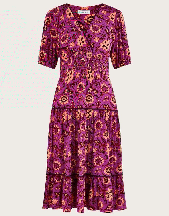 Fifi Floral Midi Dress, Pink (PINK), large