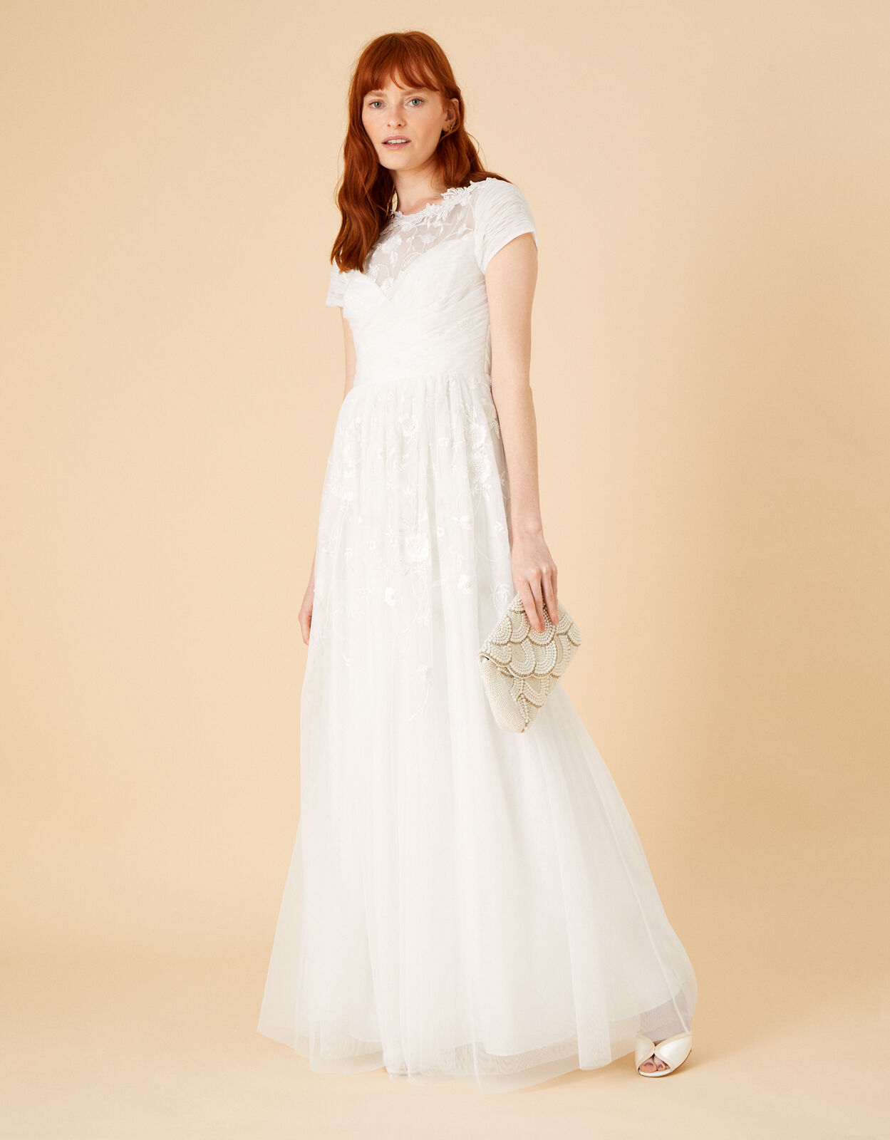 Sylvia Embroidered Bridal Dress Ivory