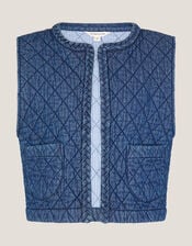 Martha Quilted Waistcoat, Blue (DENIM BLUE), large